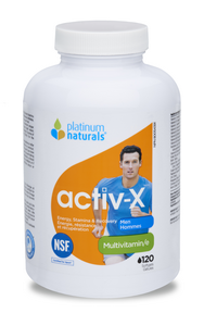 Mineral multivitamínico Activ-X para homens naturais de platina dos 120 anos