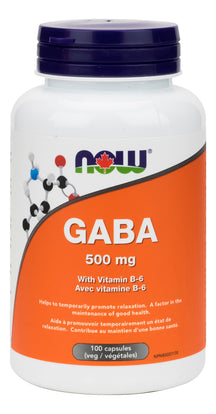 GABA 500 mg avec B-6 100 capsules MAINTENANT