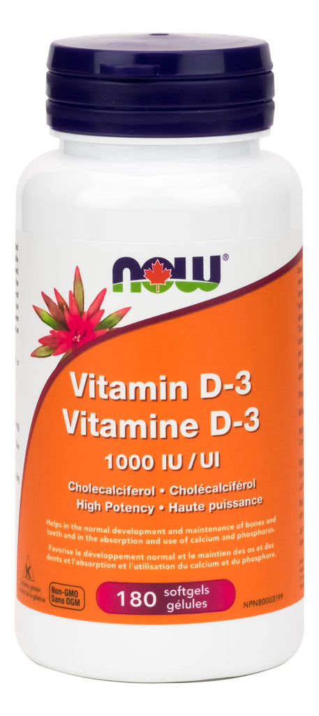 Vitamine D-3 1000 UI 180's MAINTENANT