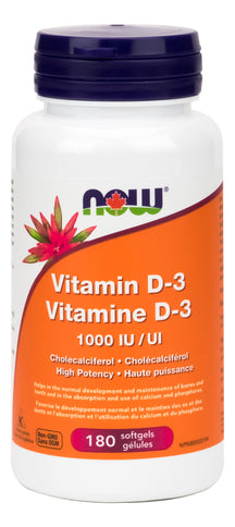 Vitamin D-3 1000 IU 180's NOW