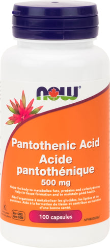 Pantothenic Acid (B5) 500mg 100caps NOW