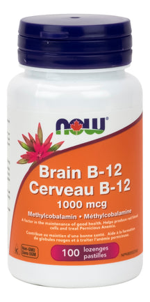 Brain B-12 1000mcg Methylcobalamin 100 chewable lozenge NOW