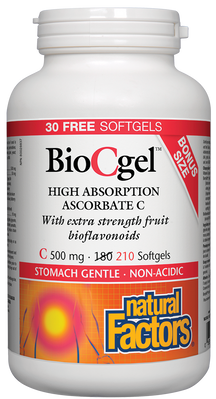 BioCgel Stomach Gentle, Non Acidic 180 + 30 Natural Factors