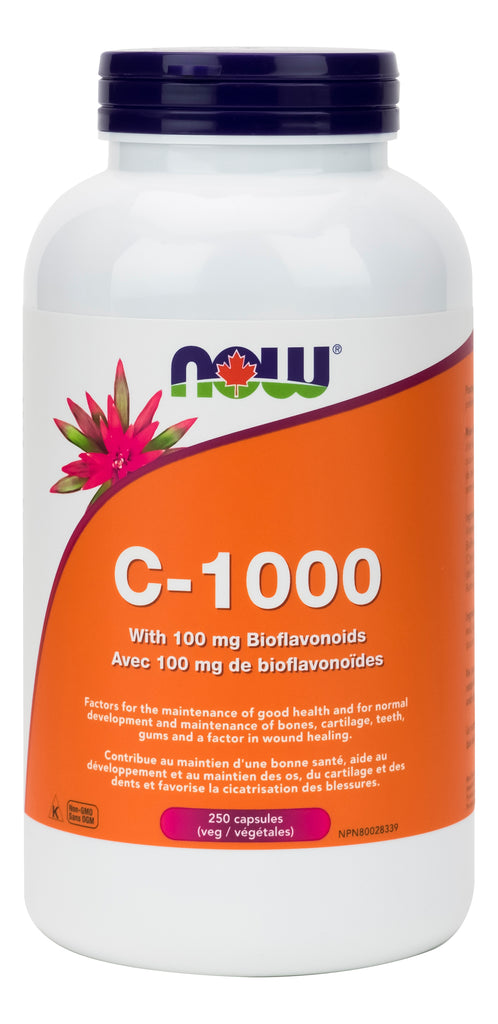 Vitamine C-1000 avec 100 mg de bioflavonoïdes 250 capsules MAINTENANT