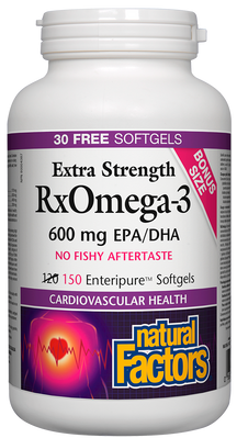 RxOmega-3 Força Extra 600mg EPA / DHA 120 + 30 Fatores Naturais