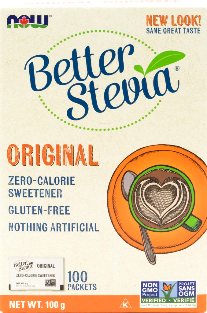 Better Stevia Original zero calories 100 packets NOW
