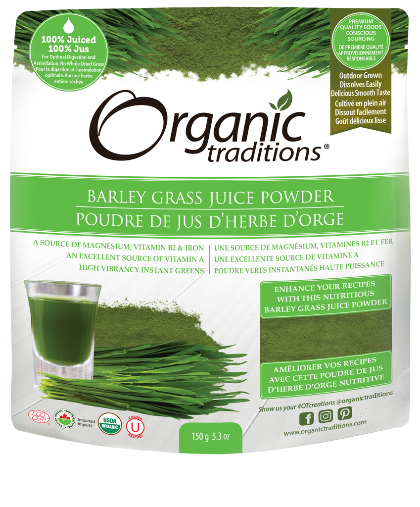 Organic Barley Grass Juice Powder 150gr Organic Traditions