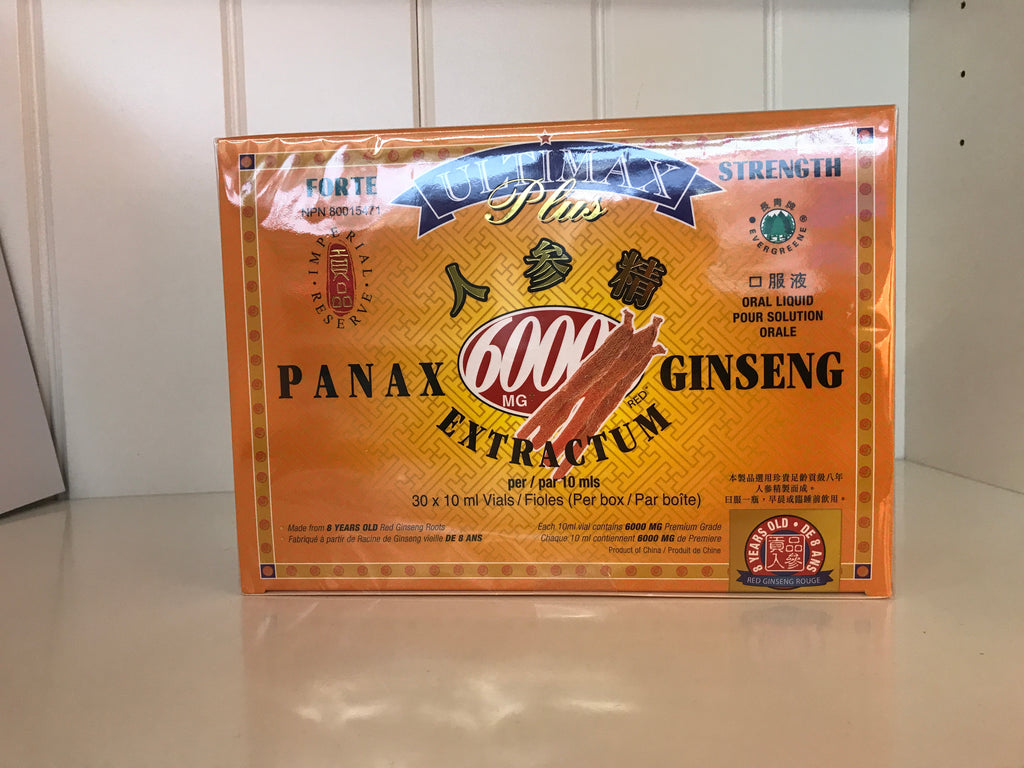 Ultimax Panax Ginseng Extractum 8 ans 6000mg 30 flacons avec NPN