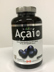 Açaí 20x concentré brésilien Açaí 500mg 200caps Nutridom