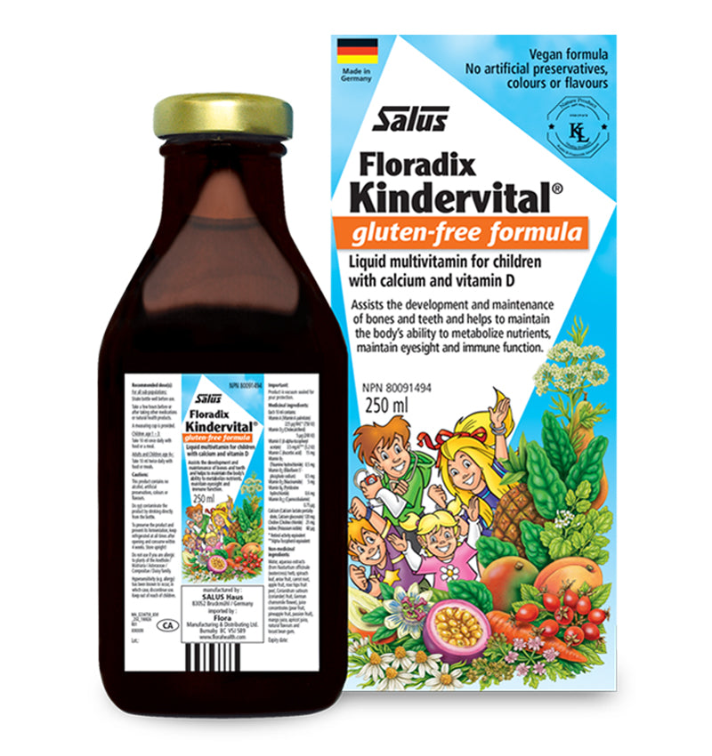 Multivitamínico líquido Floradix Kindervital para crianças com cálcio e D 250ml