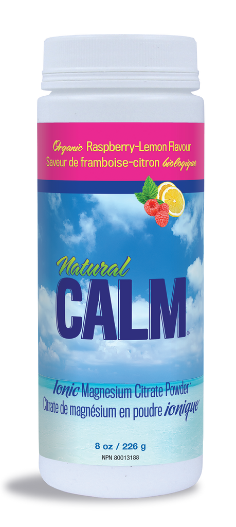 Natural CALM orgânico sabor framboesa-limão 226 gr. magnésio iônico