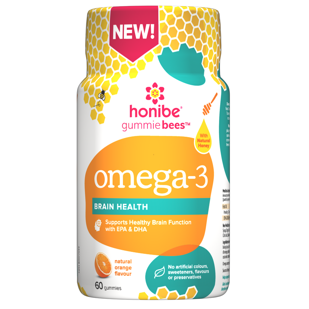 Omega-3 Saúde do cérebro Honibe Gummie abelhas 60's