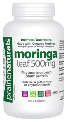 Feuille de Moringa 500 mg Bio 180 V.caps
