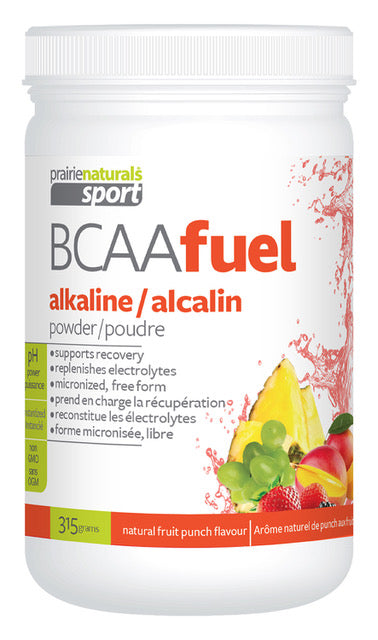 BCAAPó alcalino para combustíveis 315 gr. Prairie Naturals Sport Ponche de frutas