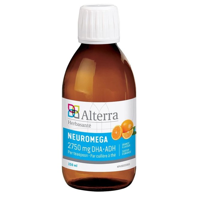 Neuromega 2750 mg DHA por colher de chá de sabor laranja 150 ml