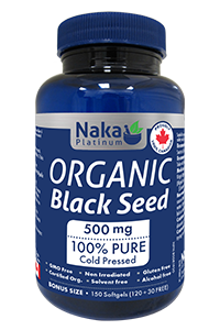 cápsulas de óleo de semente preta orgânica