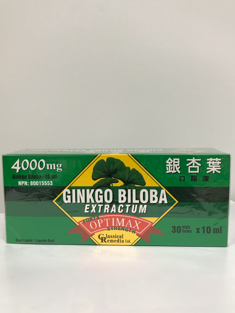 Ginkgo Biloba Extractum Optimax 4000 mg 30 flacons Remedia classique