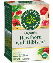 Organic Hawthorn with Hibiscus Tea Traditional Medicinals