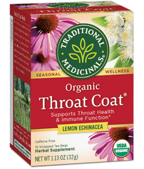 Organic Throat Coat Tea Lemon Echinacea Traditional Medicinals