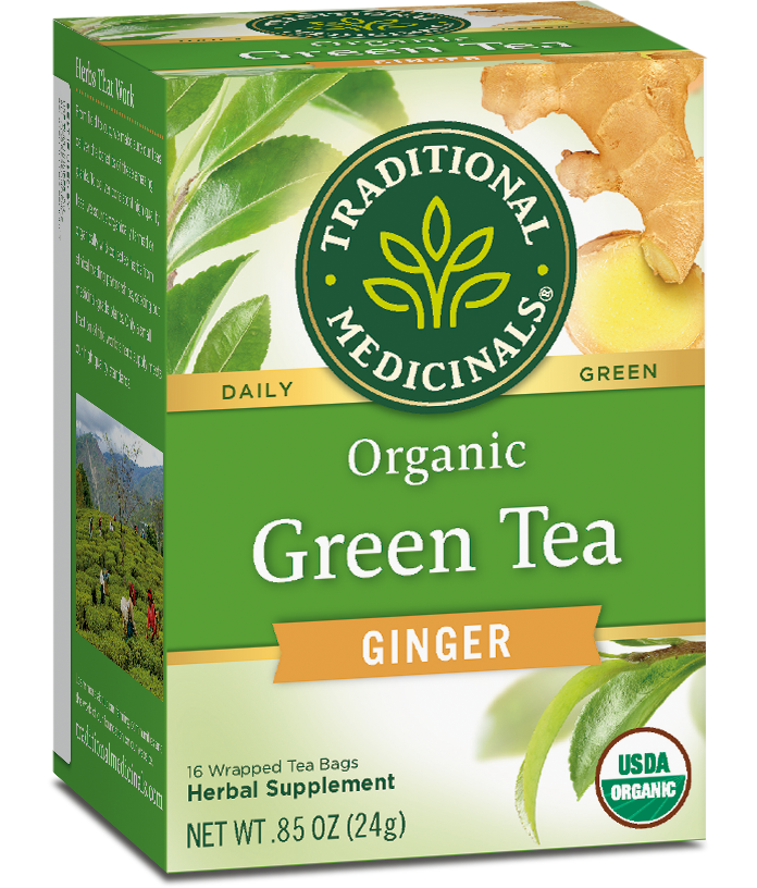 Organic Green Tea Ginger 24 bags Traditional Medicinals