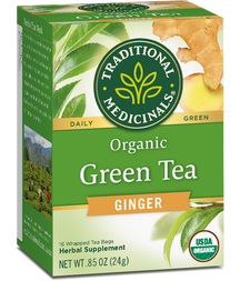 Organic Green Tea Ginger 24 bags Traditional Medicinals