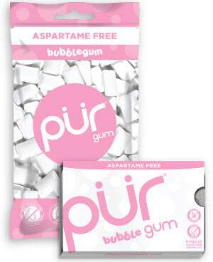 Pür gum bubblegum bag aspartame free 55 pieces