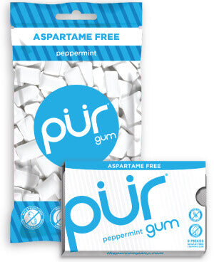 Pür gum Peppermint bag aspartame free 55 pieces