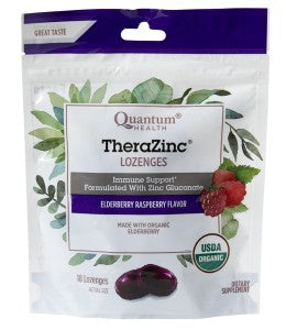 TheraZinc Lozenges with Zinc Elderberry/Raspberry Flavour Quantum Health