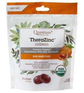 TheraZinc Lozenges with Zinc Blood/Orange Flavour Quantum Health