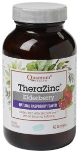 TheraZinc Elderberry Lozenges 60's Natural Raspberry Flavour Quantum