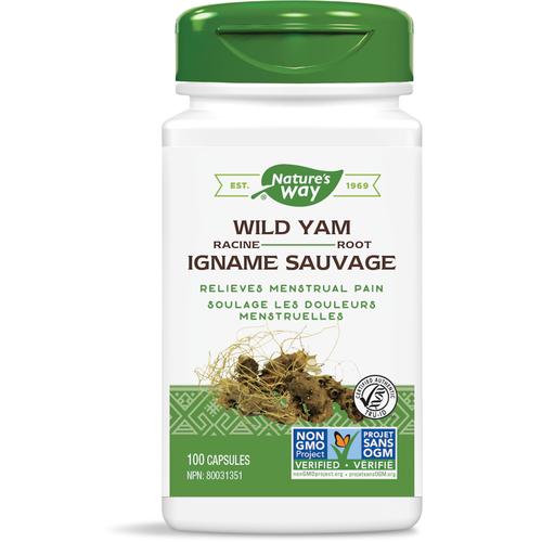 Wild Yam Root 100's Relieves Menstrual Pain Natures Way
